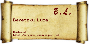 Beretzky Luca névjegykártya